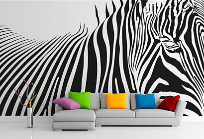 Čiernobiela tapeta Zebra